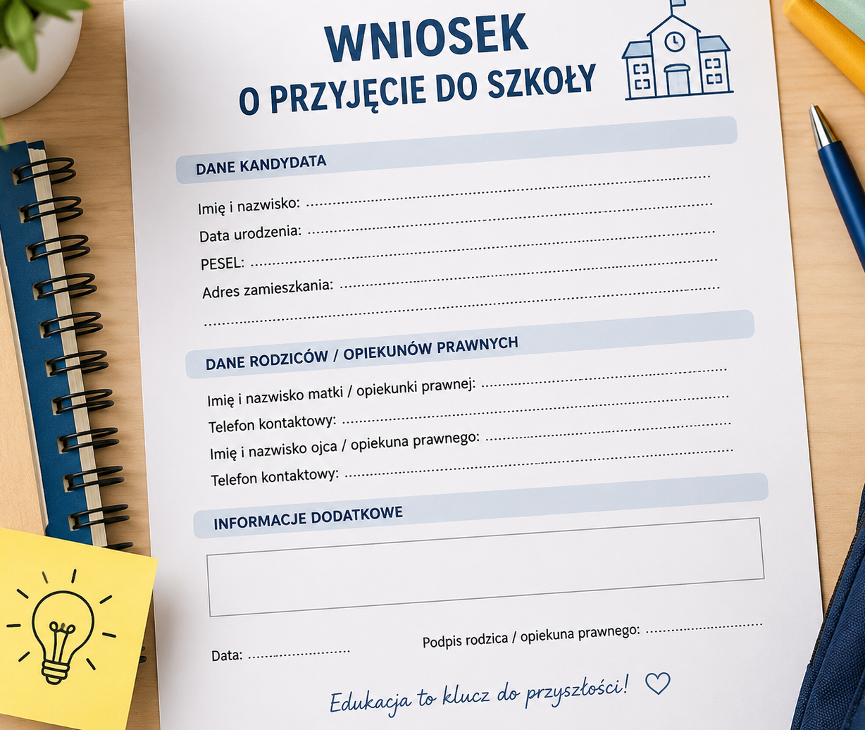 Wniosek o przyjęcie ucznia do szkoły